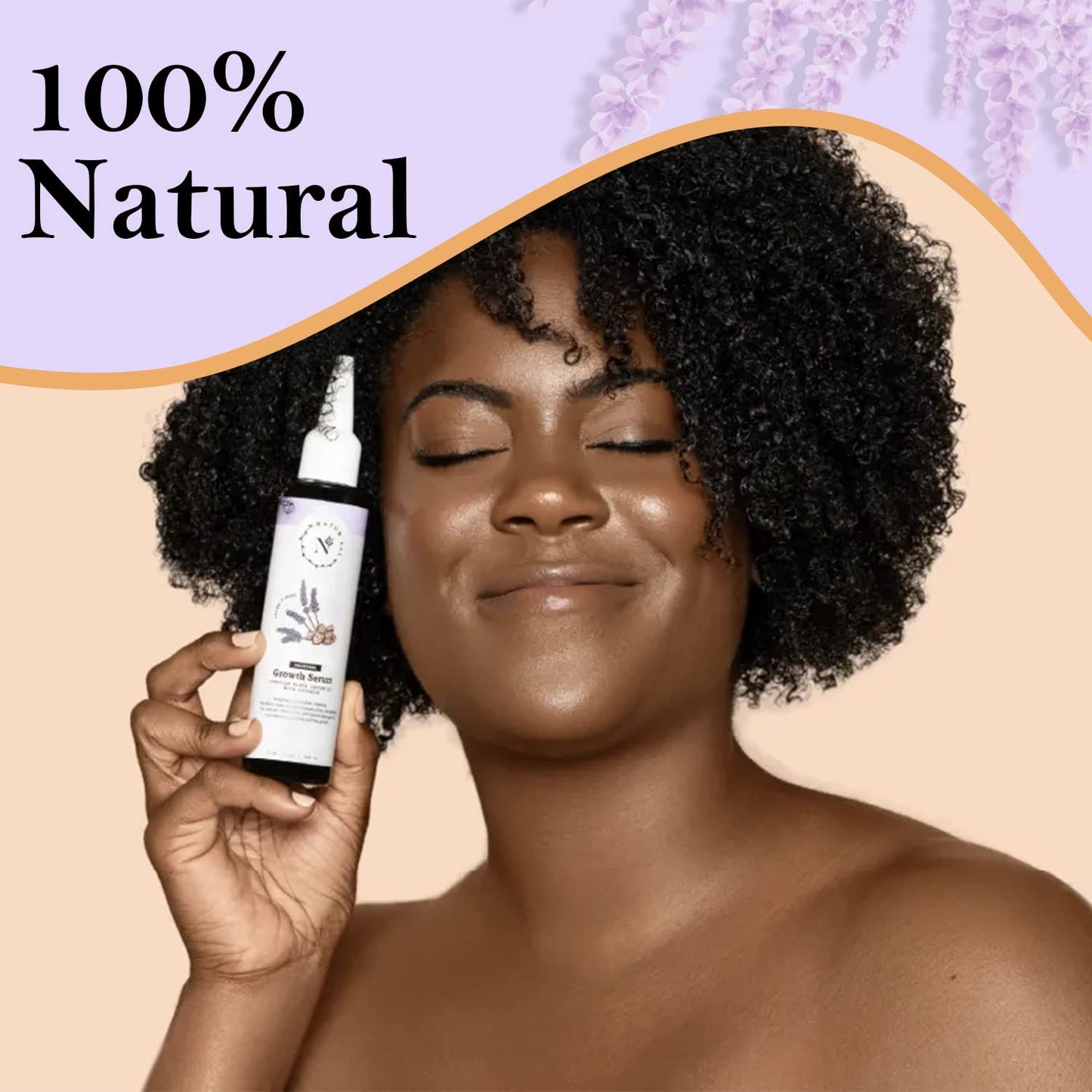 Naturall Jamaican Black Castor Oil Serum with Lavender - Hair Growth Elixir for Curly, Dry & Damaged Hair - Best Strengthening Formula (100ml)