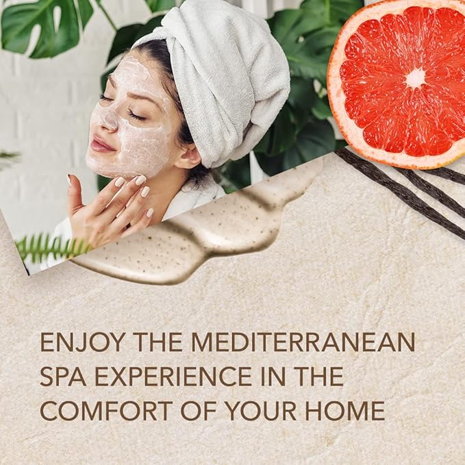 O Naturals Exfoliating Dead Sea Salt Grapefruit Essential Oil Face Body & Foot Scrub. w/Vanilla &. Hydrating Exfoliate Dead Skin, Men & Women Scrub 18oz