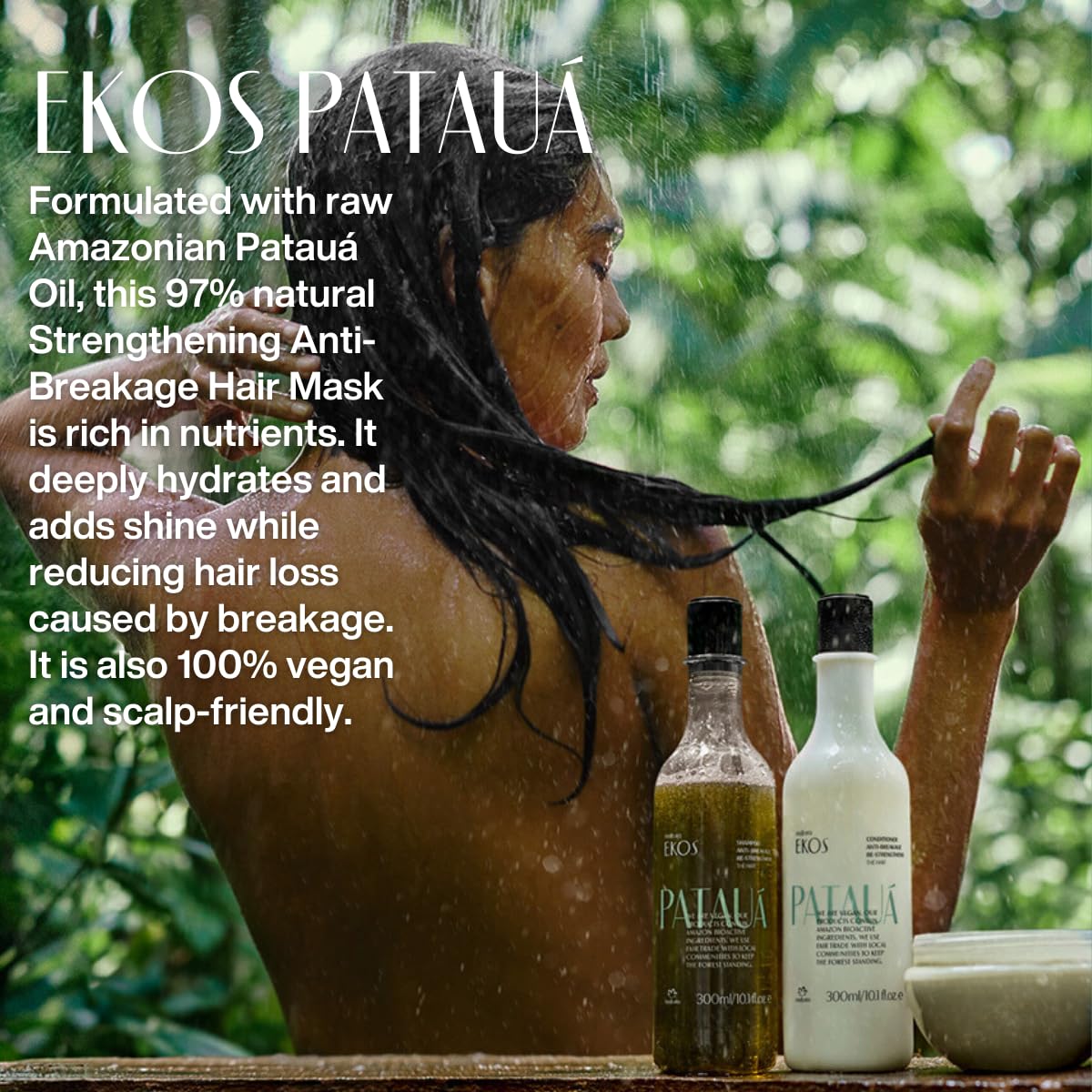 Natura Ekos Patauá Strengthening Anti-Breakage Hair Mask - For Weakened, Brittle, Damaged and Dry Hair - Vegan, Not Tested On Animals