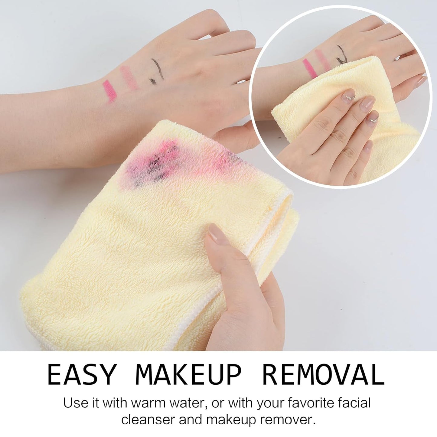 SINLAND Microfiber Facial Cloths Fast Drying Washcloth 12inch x 12inch Absorbent Face Wash Cloth Soft Makeup Remover Cloths