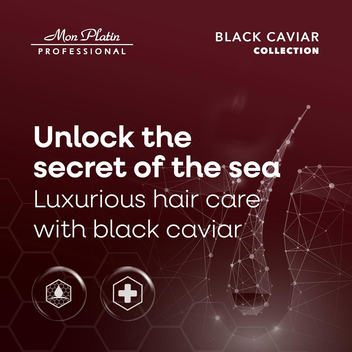 Mon Platin Professional Multi-Action Hair Cream with Black Caviar - 250 ml 12-in-1 Premium Leave In Conditioner Spray for Dry Damaged Hair - Repairing, Moisturizing, Smoothing, and Protecting