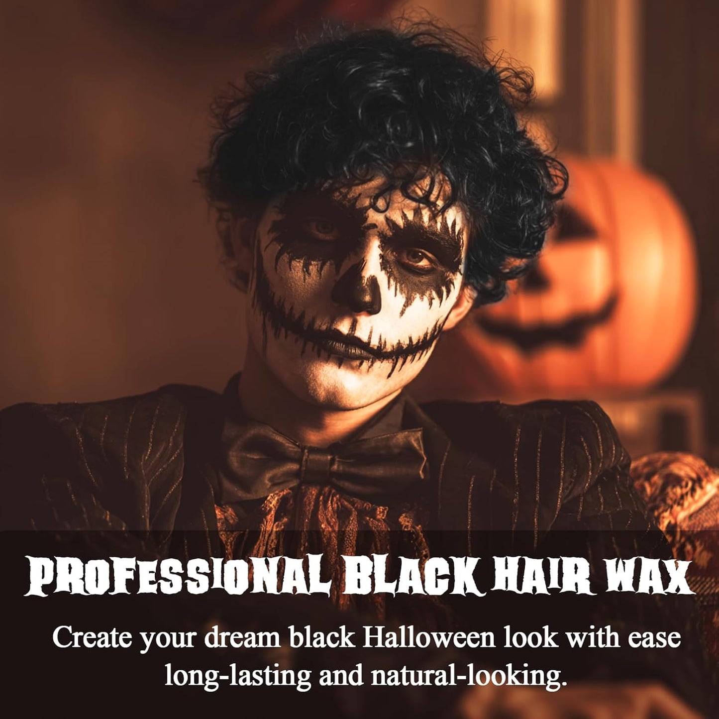 VOLLUCK Temporary Hair Clay Pomades 4.23 oz, Natural Hair Dye Material Disposable Hair Styling Clay Ash for Cosplay. Halloween, Party (Jet Black, 4.23 Ounce (Pack of 1)