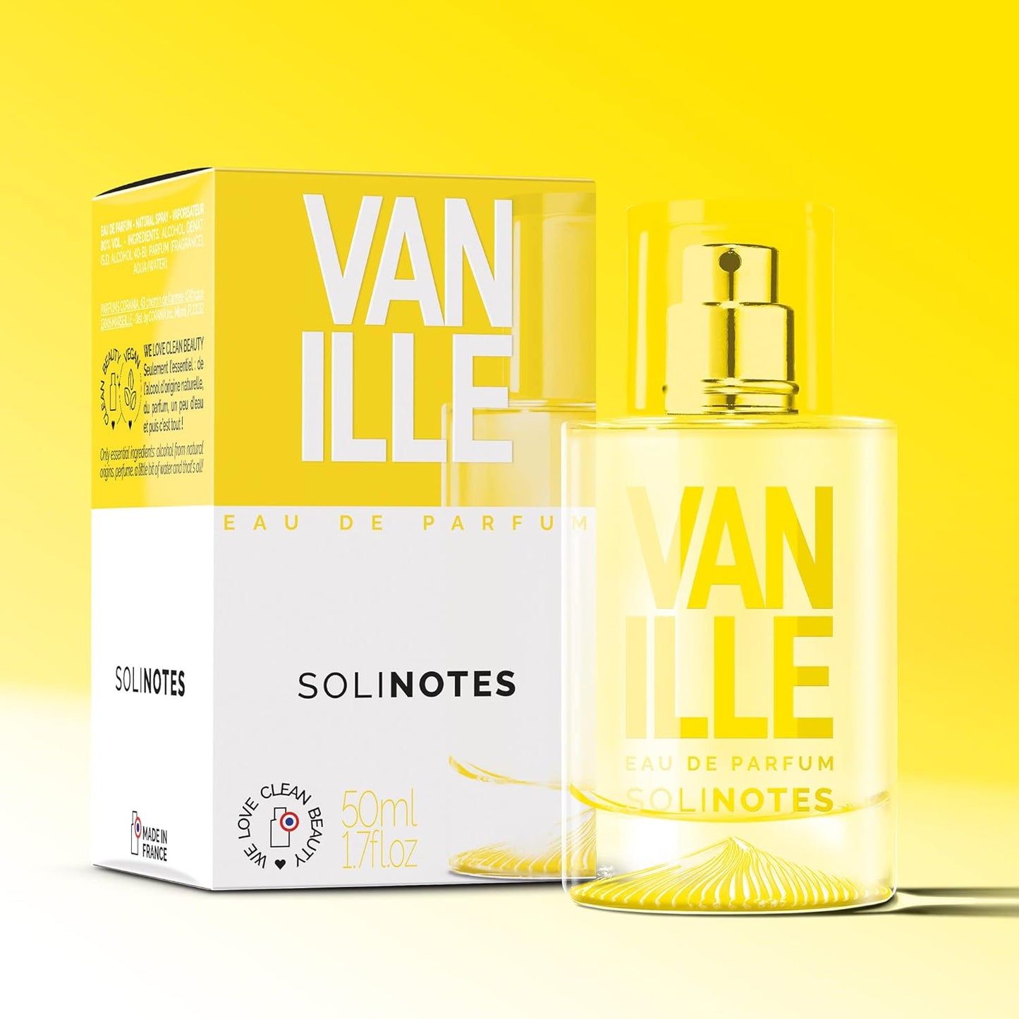Solinotes Vanilla Perfume for Women & Men, 1.7 Fl Oz/ 50 ML Eau De Parfum, Delicate Floral and Soothing Scent with Premium Ingredients - Clean Perfume, Cruelty Free, Vegan, Made in France