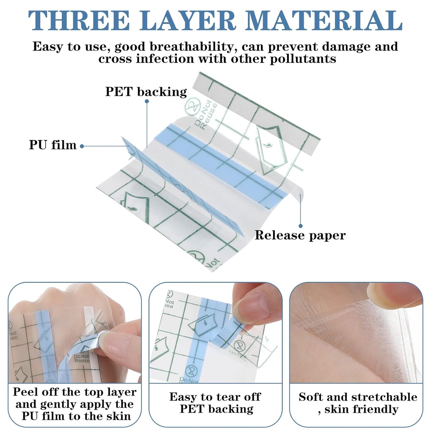 100Pcs Makeup Hand Mixing Palette Single Use Professional Makeup Artist Must Haves Disposable Transparent Waterproof Cosmetic/Foundation Tray Adhesive Tape for Women Girls