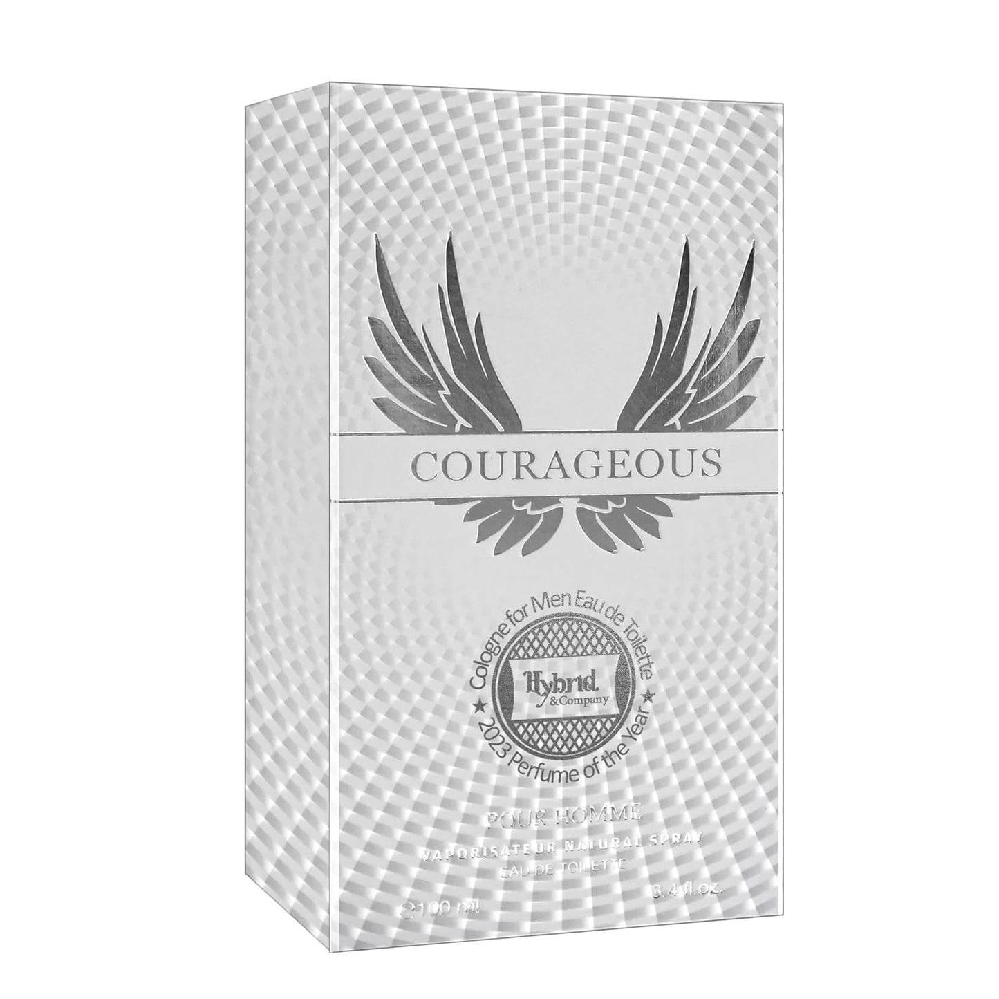 Hybrid & Company Courageous Pour Homme Eau De Toilette Natural Spray Vaporisateur,3.4FL.OZ