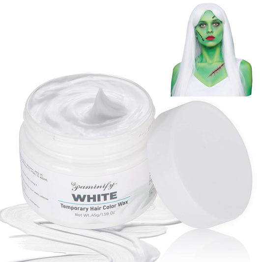 White Temporary Hair Color Dye for Adults Kids,Washable Halloween Temporary Hair Dye for Frankenstein Cosplay,Instant DIY Hair Coloring Gel Cream for Makeup Carnival Birthday Party