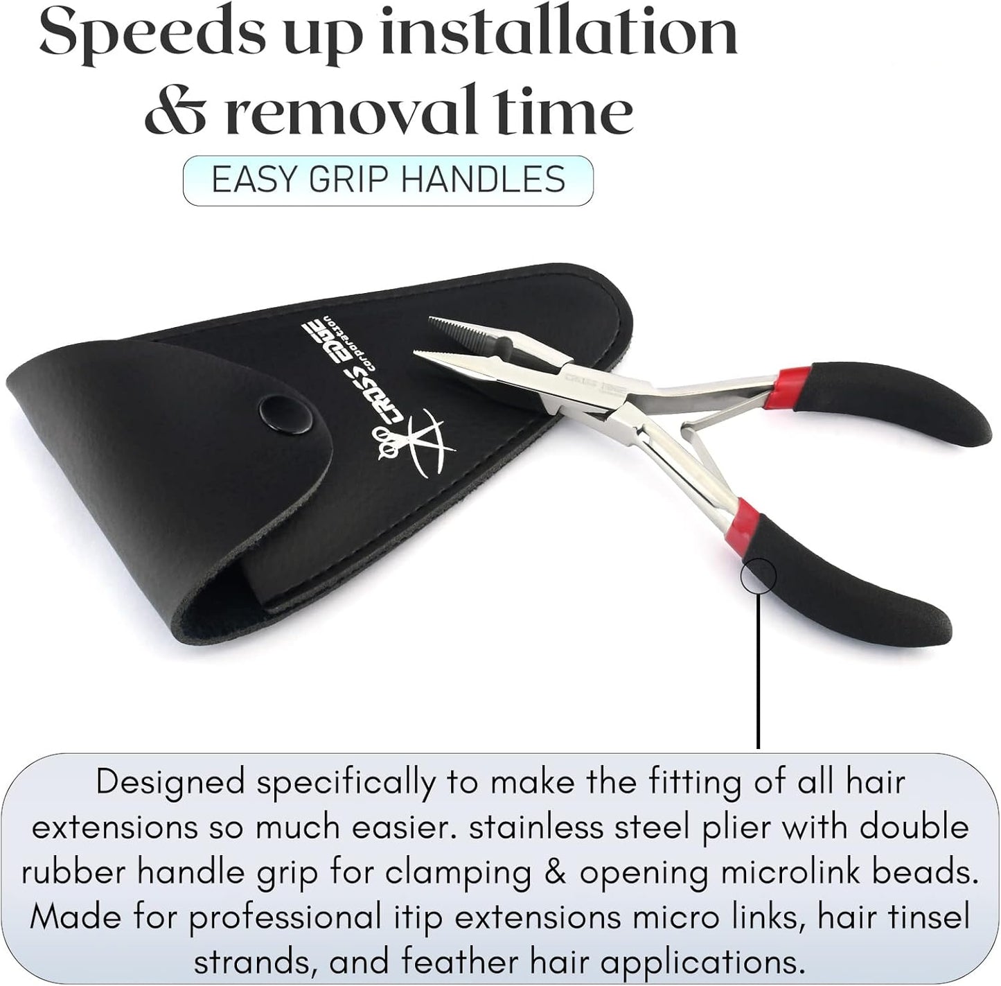 Hair Extension Tools Microlink Bead Remover Plier for Hair Extensions Removal Micro Ring Beads Opener 5.5 Inch Pliers Comfortable Grip Handles