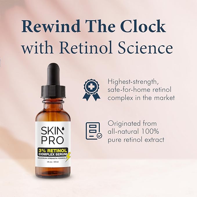 Extreme Retinol Serum for Face - Rapid Wrinkle Repair Face Moisturizer for Women, Physicians Formula, Retinol Serum 3% with Hyaluronic Acid, Home Safe, (1 fl oz)