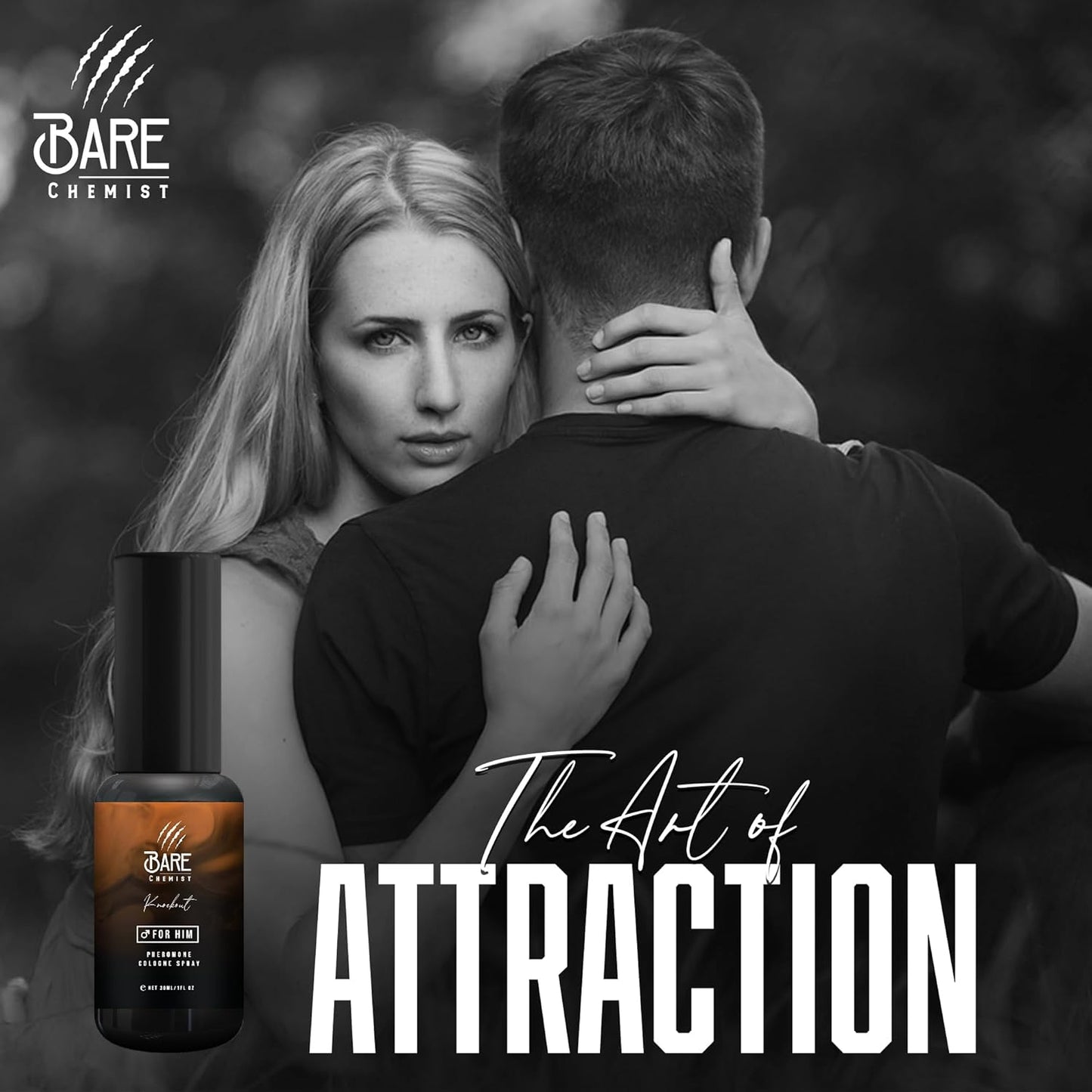 Knockout Pheromone Cologne for Him - [Attraction Formula] Pheromone Cologne for Men 1oz. - Wood, Citrus, Spice