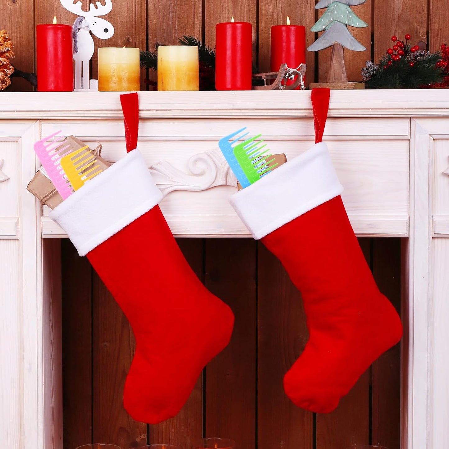 100 Pieces Colorful Pocket Comb Bulk Detangling Wide Tooth Flat Hair Comb with Round Handle for Women Men Barber Blending Curly Long Wet Hair Cutting, 4 Colors