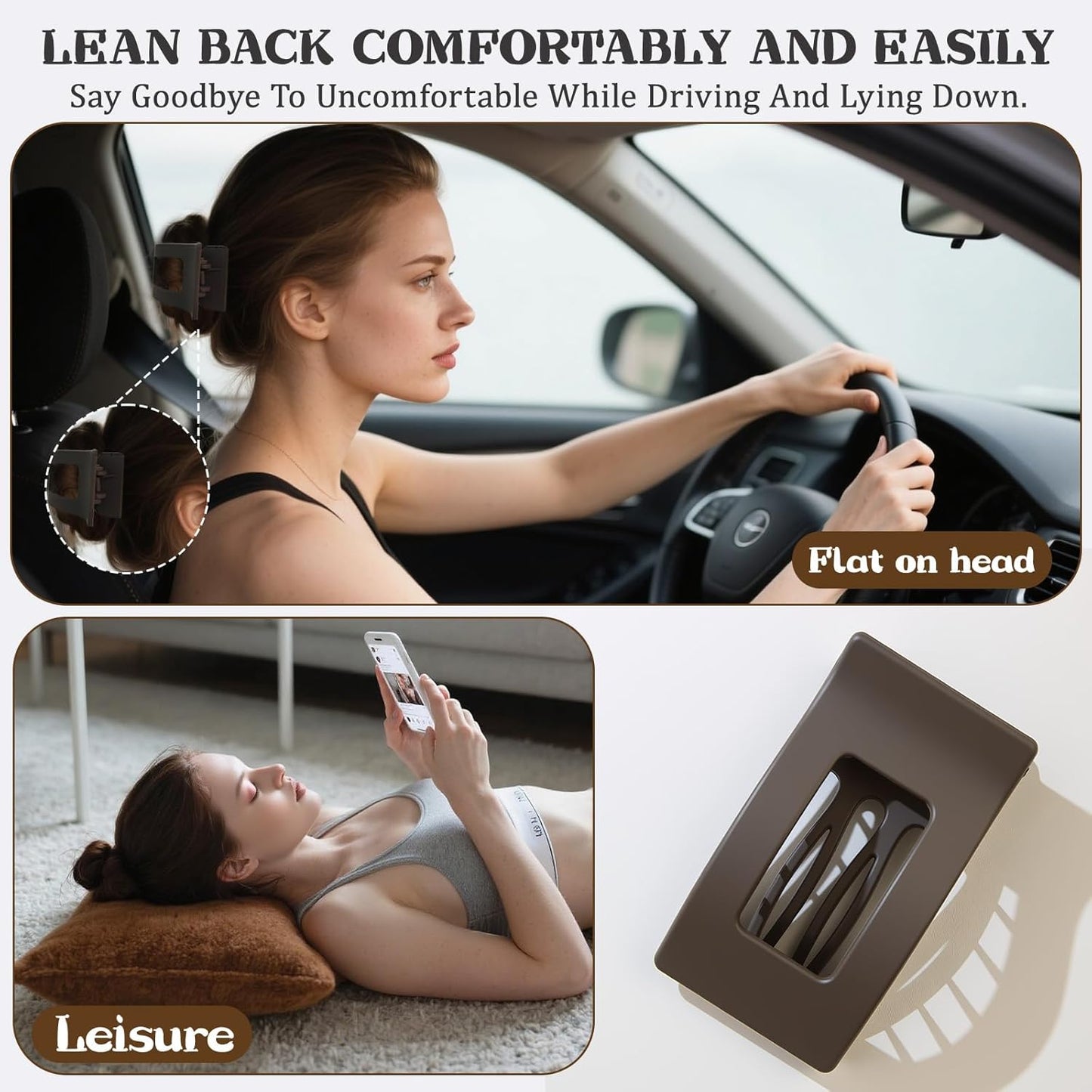 8 PCS French Flat Hair Clips for Women Girls,Matte Lay Flat Claw Clips, Large No-Slip Claw clips for Thick & Thin Hair, Strong Hold Styling Barrettes Accessories for Daily Styling