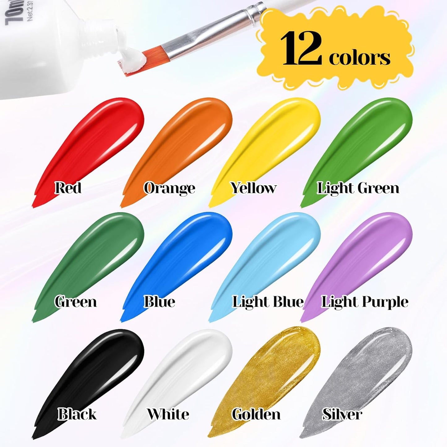 Light Green Face Paint 70ml - Non-Toxic Washable Body Paint for Halloween Witch Makeup, Water-Based Highly Pigmented Face Body Paint for Halloween SFX Cosplay Makeup ,Costume Events,Party