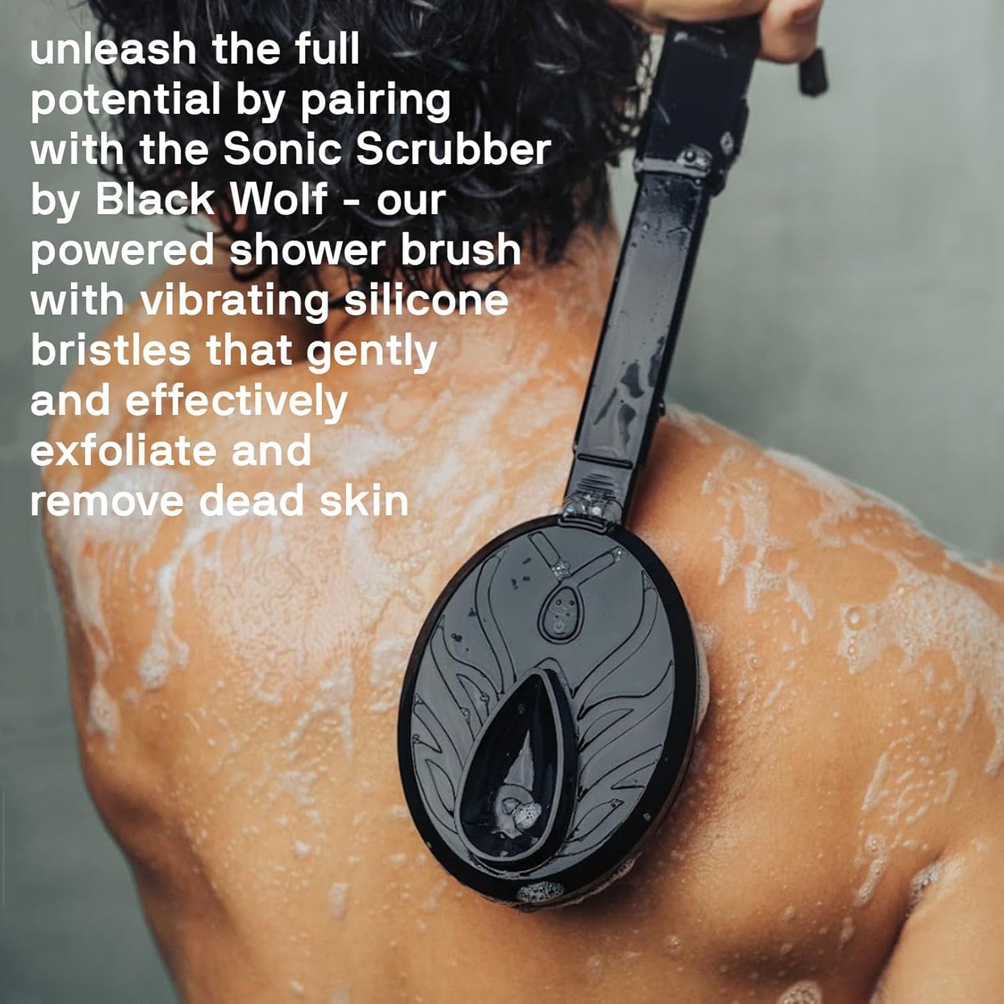 Black Wolf Moisturizing Body Wash for Men, Sandalwood - Mens Hydrating Bodywash for Dry, Dehydrated, & Sensitive Skin - Hyaluronic Acid, Aloe Vera, & Jojoba Oil Body Cleanser Help Remove Oil & Dirt