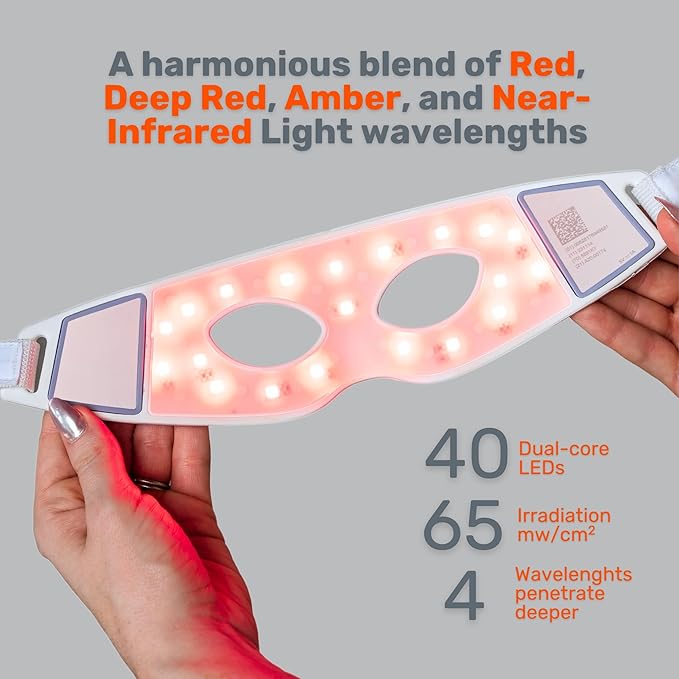 LOOKEE ReviveGlow Pro LED Eye Rejuvenator Red Light Therapy for Eyes - Anti-Aging, Fine Lines & Wrinkle Reduction, Mood & Sleep Improvement