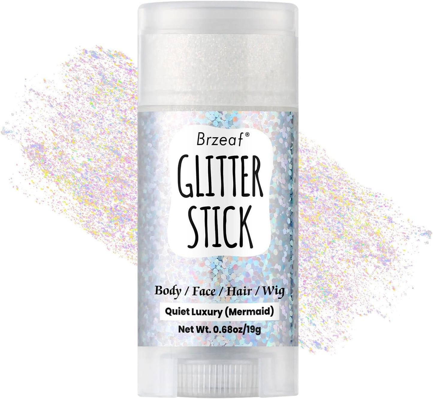 Brzeaf Waterproof Mermaid Glitter Stick, Shimmery& Long Lasting, Hair Eyeshadow Face Body Glitter, Singer Concert Music Rave Festival, Glitter Stick Makeup for Women Men