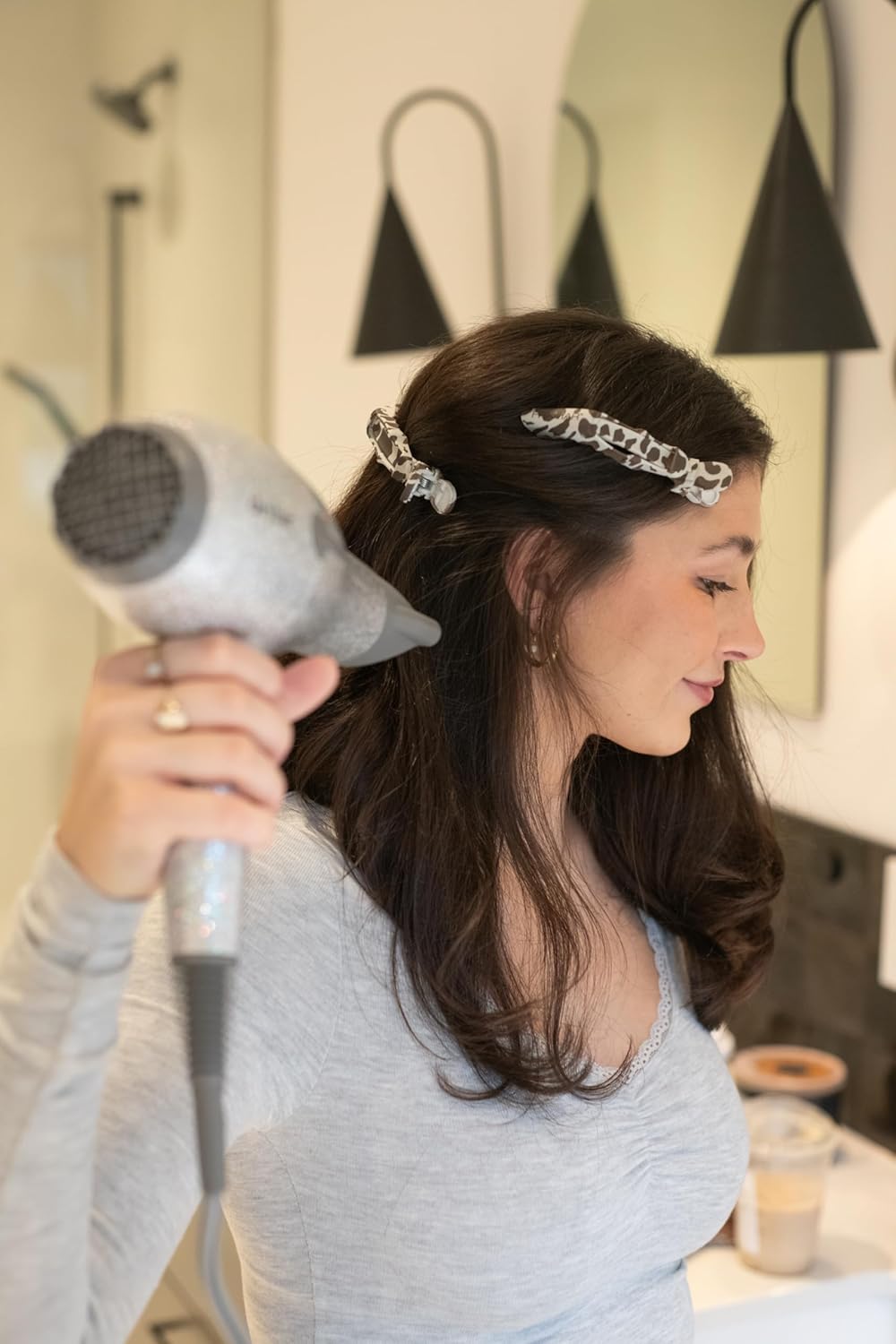 FRAMAR Cow Print Alligator Clips For Hair Styling – Professional Alligator Hair Clips For Women, Western Hair Clip For Women, Cow Print Hair Clips For Styling, Cow Print Stuff – Matte – 4 Pc