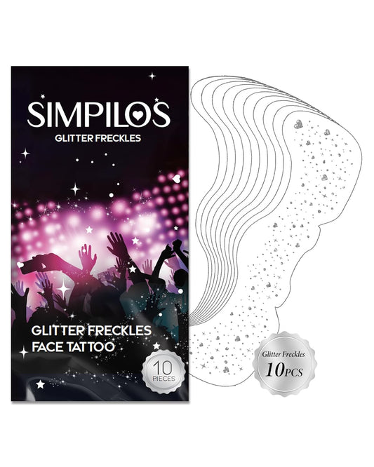 Face Sparkles, Heart Face Glitter for Kids Women Girls, Summer Waterproof Glow Up Singer Concerts Festival Rave Accessories (Silver -Hearted)