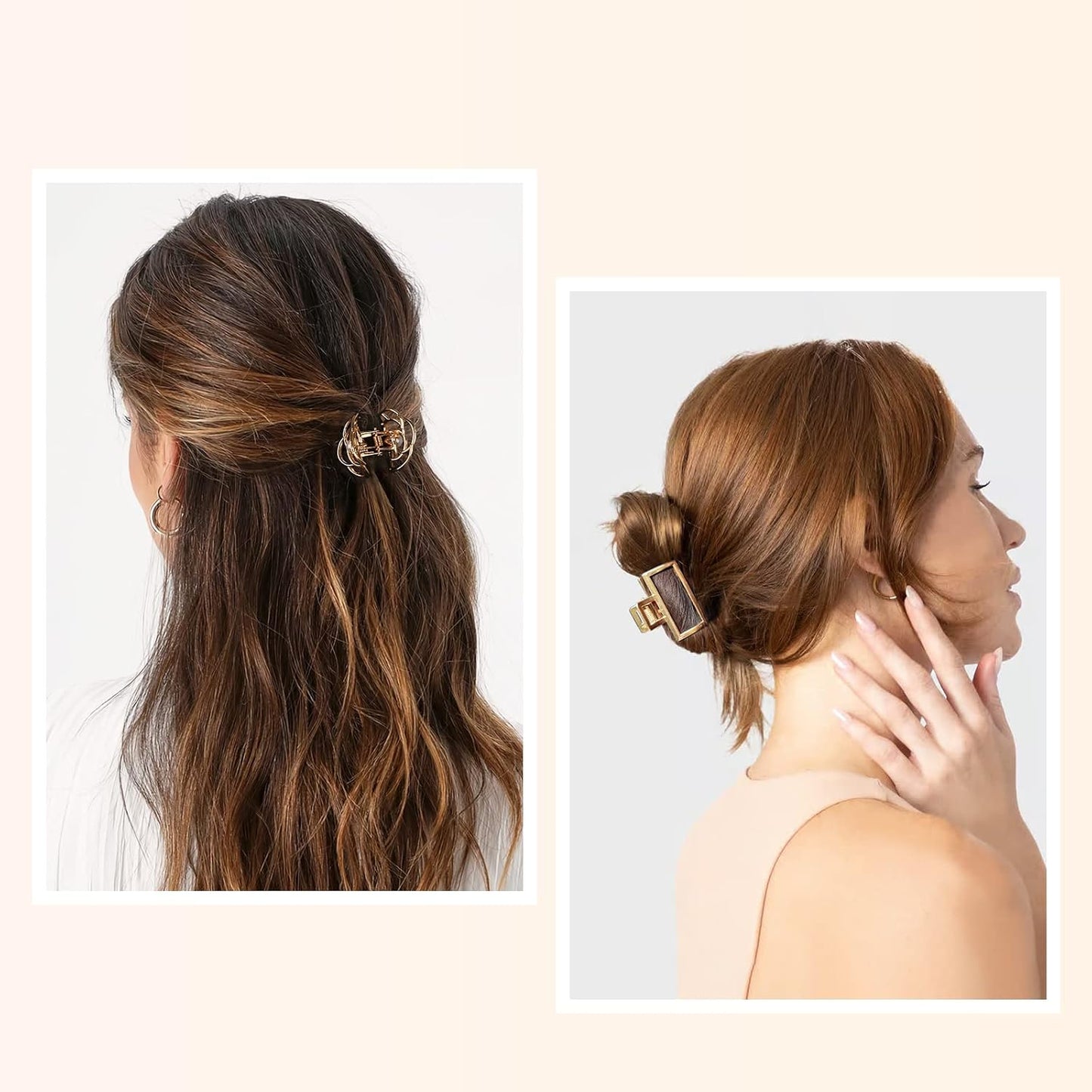 Gold Hair Clips for Women, 10 Pcs Small Gold Claw Clips for Women and Girls, Mini Metal Hair Accessories