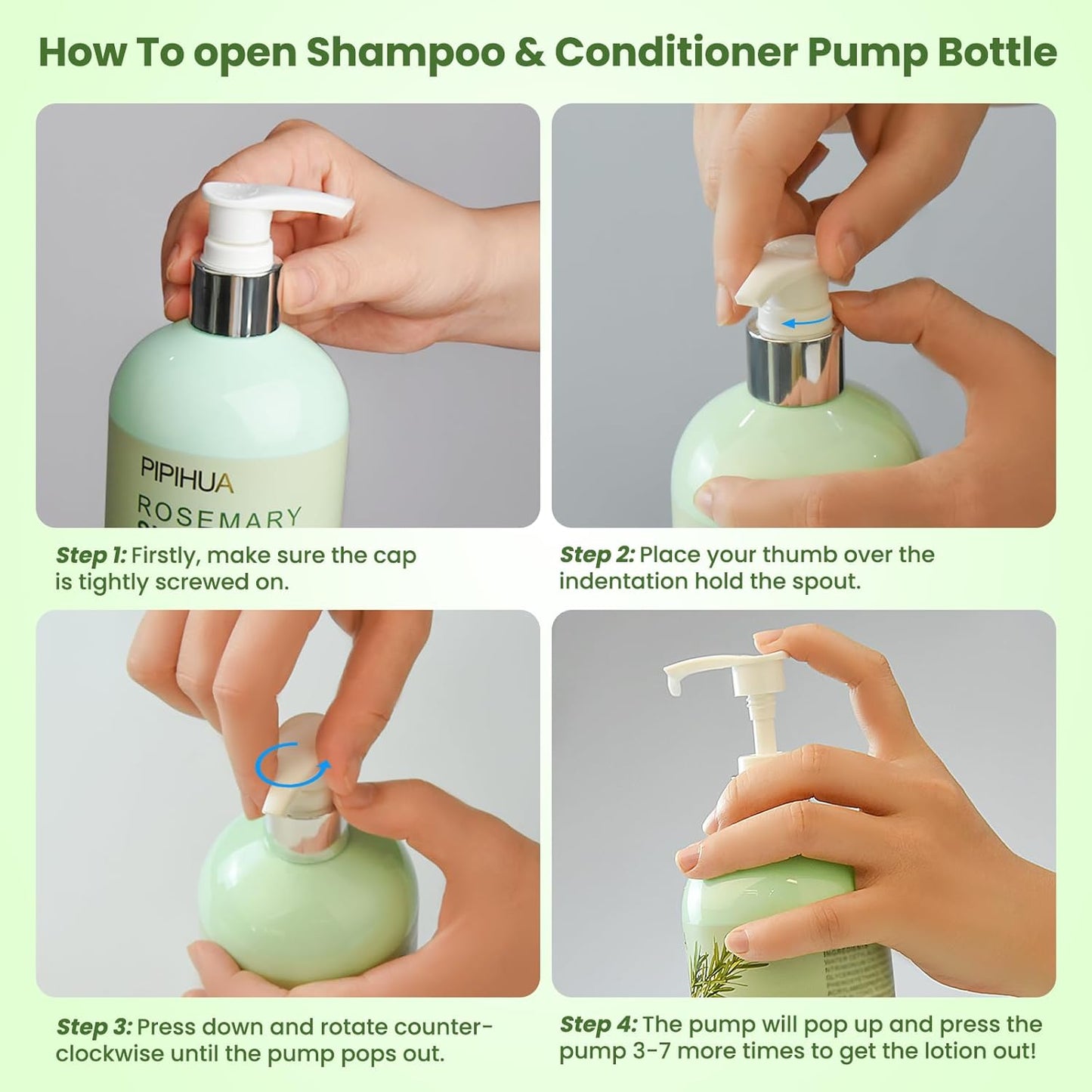 Rosemary Hair Growth Shampoo & Conditioner Set: Infused with Tea Tree Oil Mint Biotin - Cleanses and Helps Strengthen Weak and Brittle Hair - Promotes Hair Growth & Scalp Health for Men Women