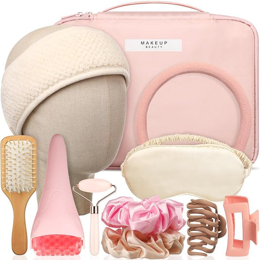 Sawysine 11 Pcs Pink Gift Box for Women Pink Birthday Basket Gifts Travel for Mother's Day Aesthetic Bags Makeup and Skin Care Spa Kit Mom Teacher Girlfriend