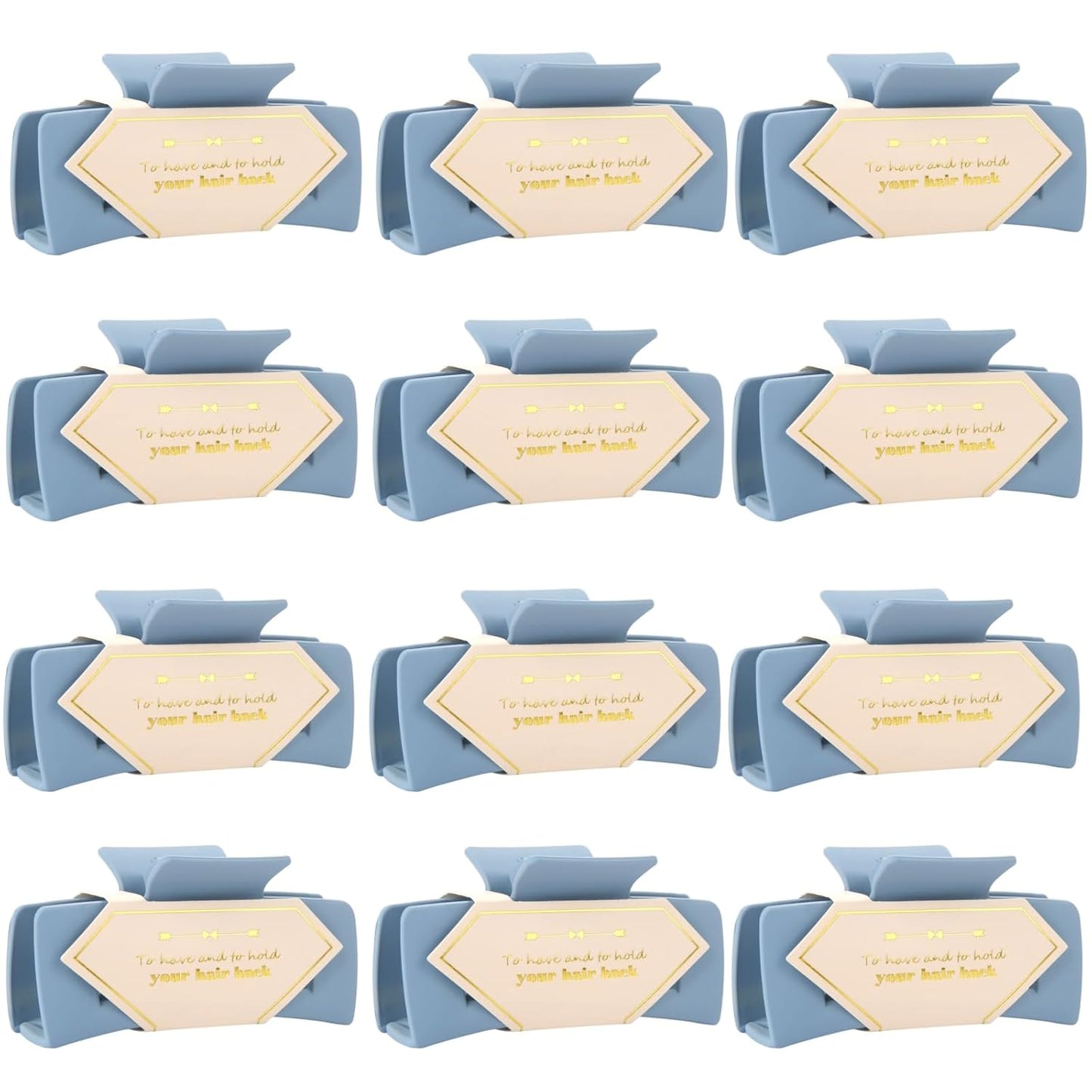Bridesmaid Proposal Gifts 4.1inch 12pcs Square Hair Claw bachelorette party accessories Clips for Wedding Party Favors (Dusty blue)