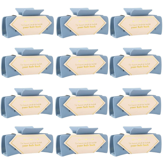 Bridesmaid Proposal Gifts 4.1inch 12pcs Square Hair Claw bachelorette party accessories Clips for Wedding Party Favors (Dusty blue)