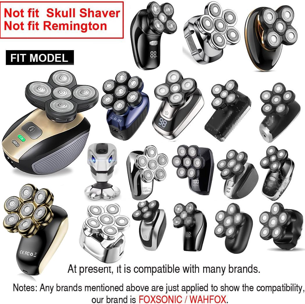 Universal 5 Blades Magnetic Head Shaver replacement Blades Compatible with FREEDOM BIRD shaver 5 blade head shaver replacement heads