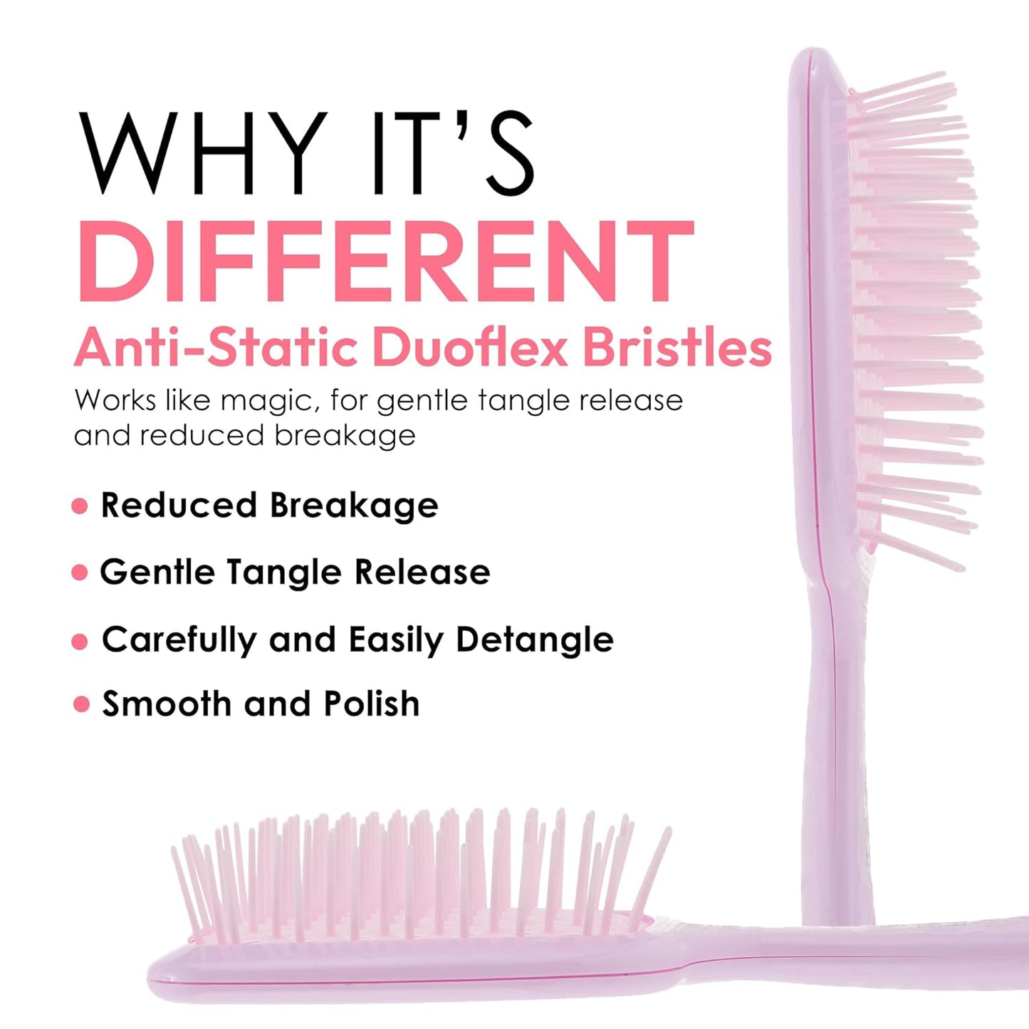 Detangling Brush for All Wet or Dry Hair Types - Pain-Free Brushing, Vented Hair Brush - Lightweight Handle with Extreme Flex to Contour to Scalp (Amethyst)