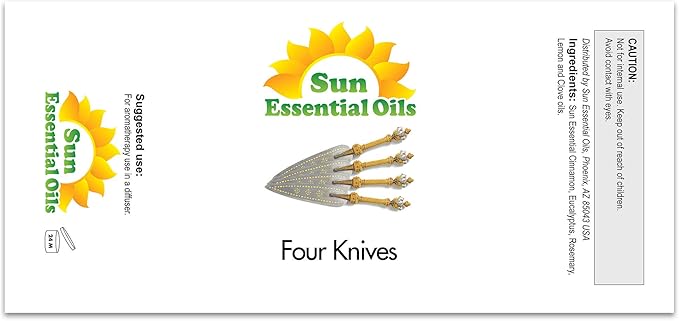 Sun Essential Oils - Four Knives Essential Oil (Huge 4 Ounce Bottle) Bulk - Aromatherapy Oils
