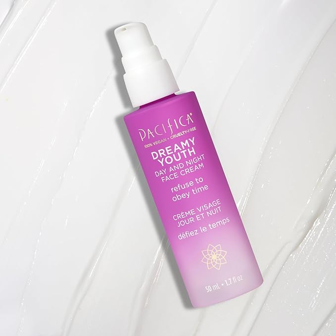 Pacifica Beauty Dreamy Youth Day and Night Face Cream - 1.7 Fl Oz (Pack of 2)- Moisturizer - For Dry and Aging Skin - Peptides, Grapeseed Oil, Floral Stem Cells - Sulfate + Paraben Free - Vegan and Cruelty Free