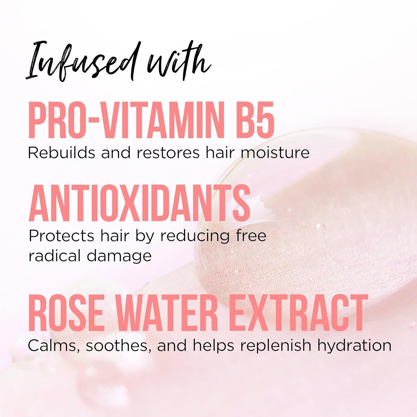 Pantene Sulfate Free Shampoo and Conditioner Set, Rose Water, Soothing and Moisturizing, Infused with Vitamin B5, for all Hair Types, Safe for Color Treated Hair, Pro-V Blend, 17.9 Fl Oz Each, 2 Pack