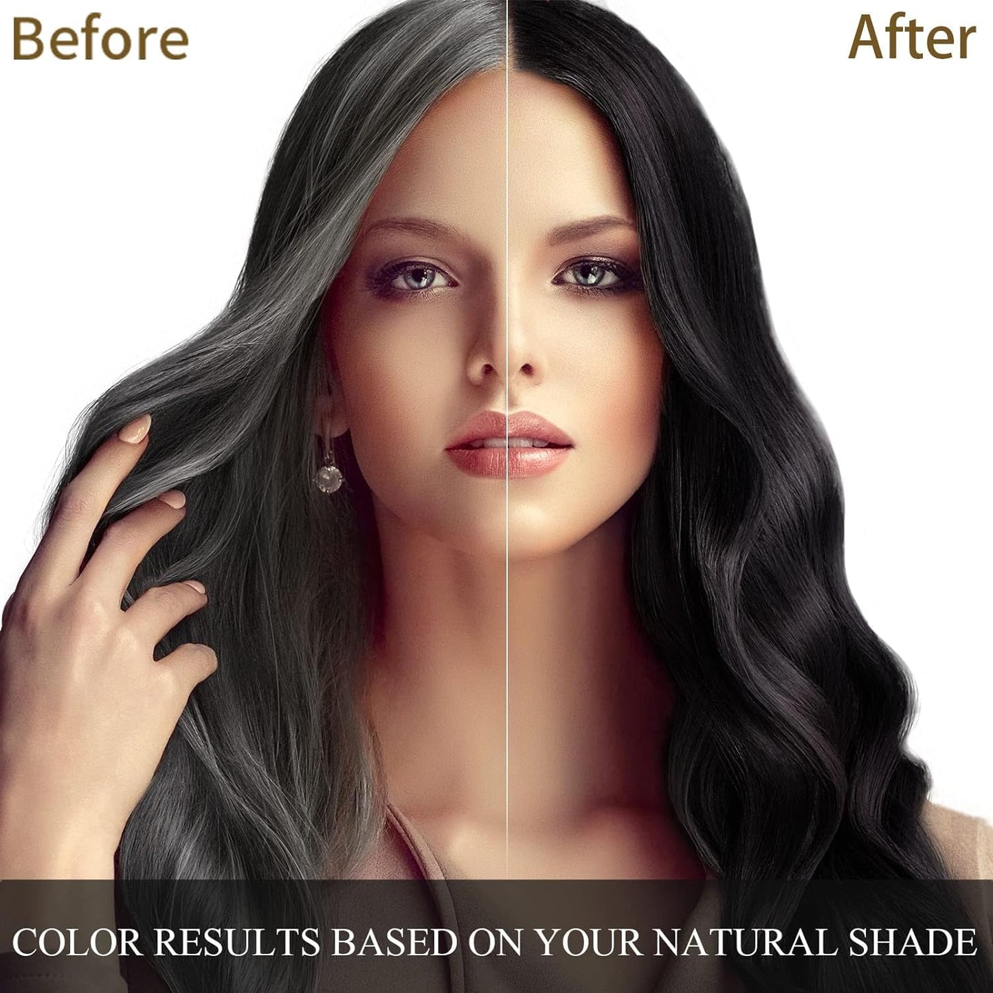 cosmpro Black Hair Dye Shampoo 3 in 1 for Women/Men for Gray Coverage Instant Hair Color Shampoo Semi Permanent Champu Para Cana
