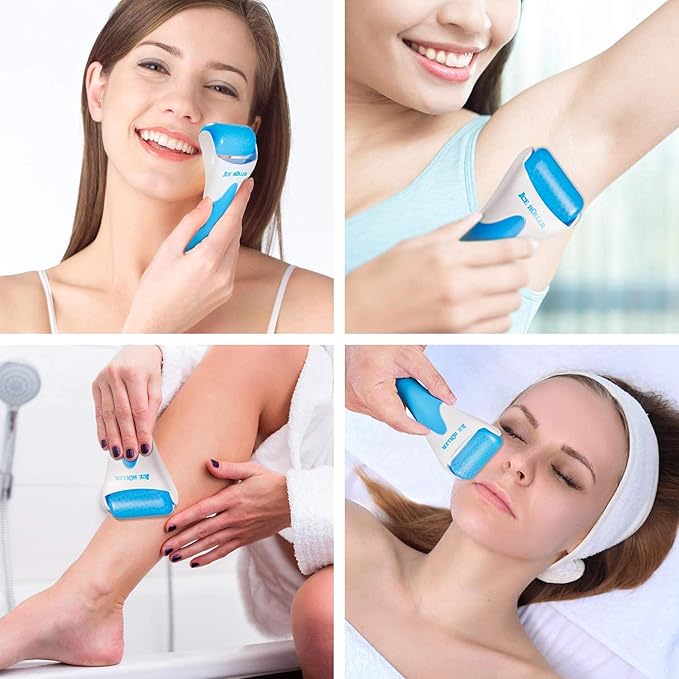 AECW (Jade Roller + Ice Roller) 2 in 1 Ice Roller for Face & Eye Puffiness Relief and Jade Roller for Face Eyes Body Neck Facial Massage Tool Roller