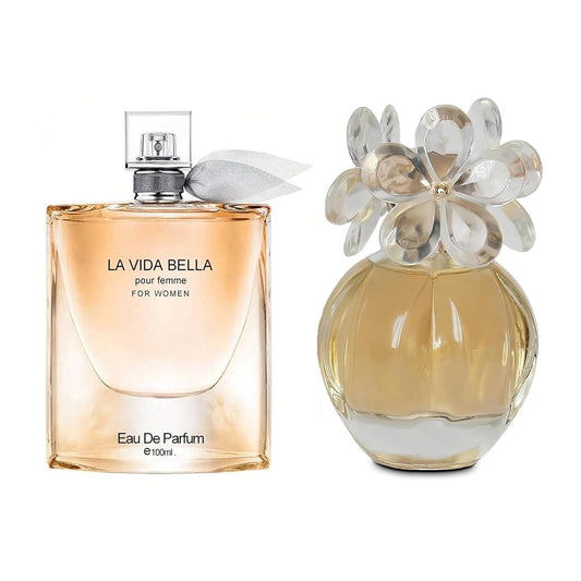 Women's Perfume La Vida Bella& Daicy Black Combo Set Eau De Parfum Long Lasting Fragrance 3.4 Fl Oz Spray Each for Daily Used
