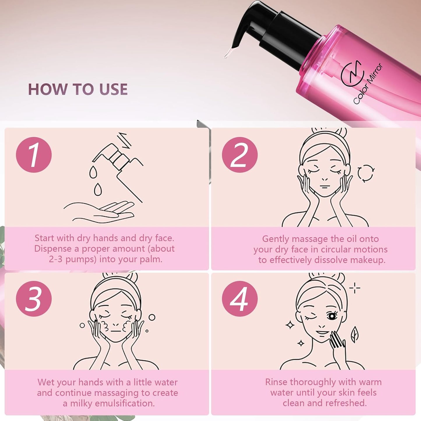 Moringa Blackhead Cleansing Oil, Suitable for Sensitive, Normal and Oily Skin, Lightweight Makeup Remover, Hydrating and Soothing Oil Cleanser, Low-Irritation, 6.76 fl oz (200ml)