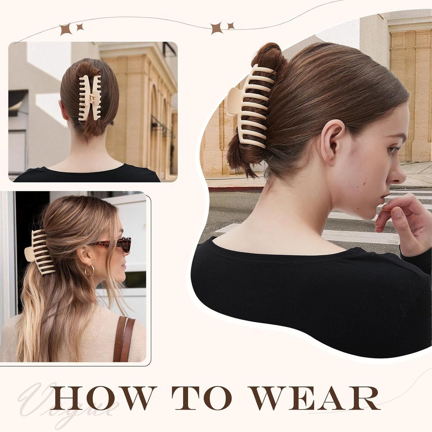 Hair Accessories for Women Hair Clip, Matte Non-Slip Large Hair Clips for Women and Girls, Large Claw Clips for Thick Hair Claw Clip (4 Pack)