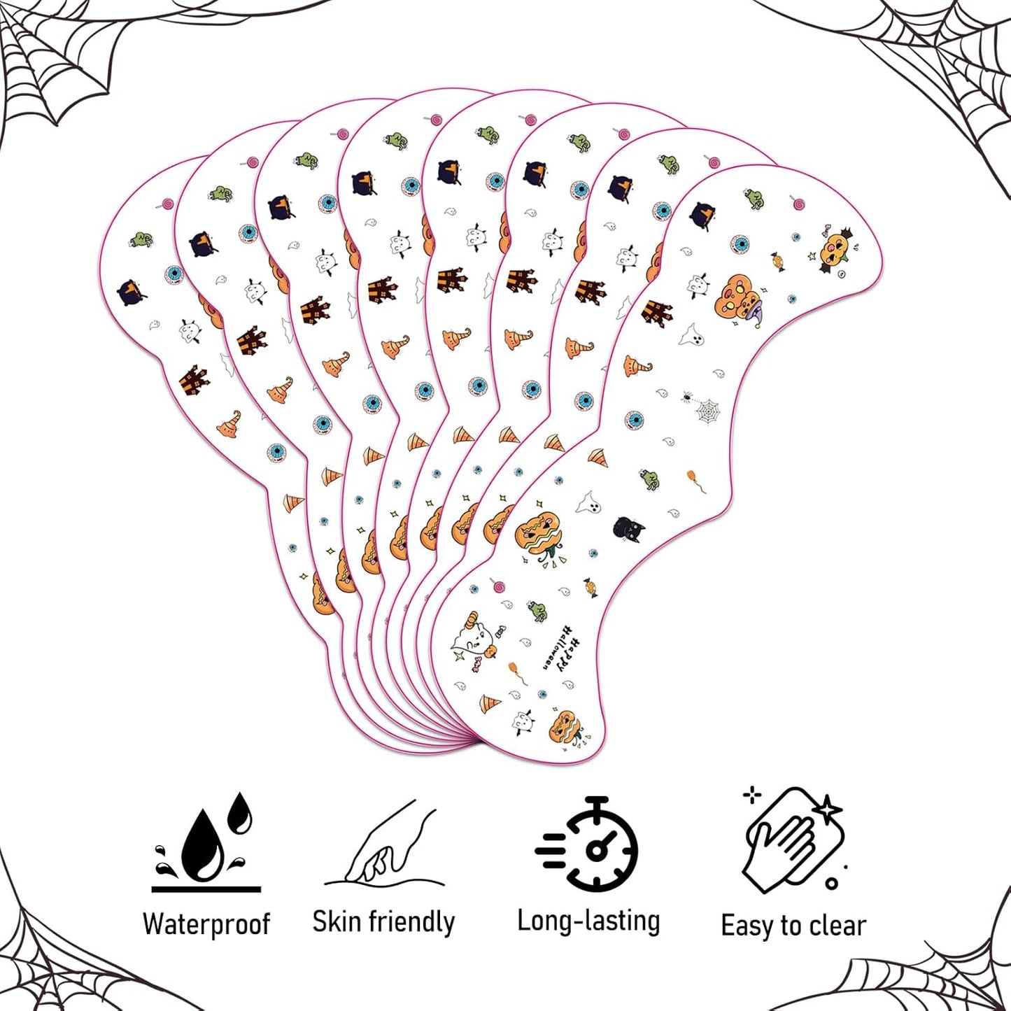 8Pcs Halloween Cut Pumpkin Freckles Face Tattoo, Temporary Makeup Stickers, Temporary Freckle Sticker, Face Tattoos for Women, Halloween, Parties, Freckles Tattoo Art