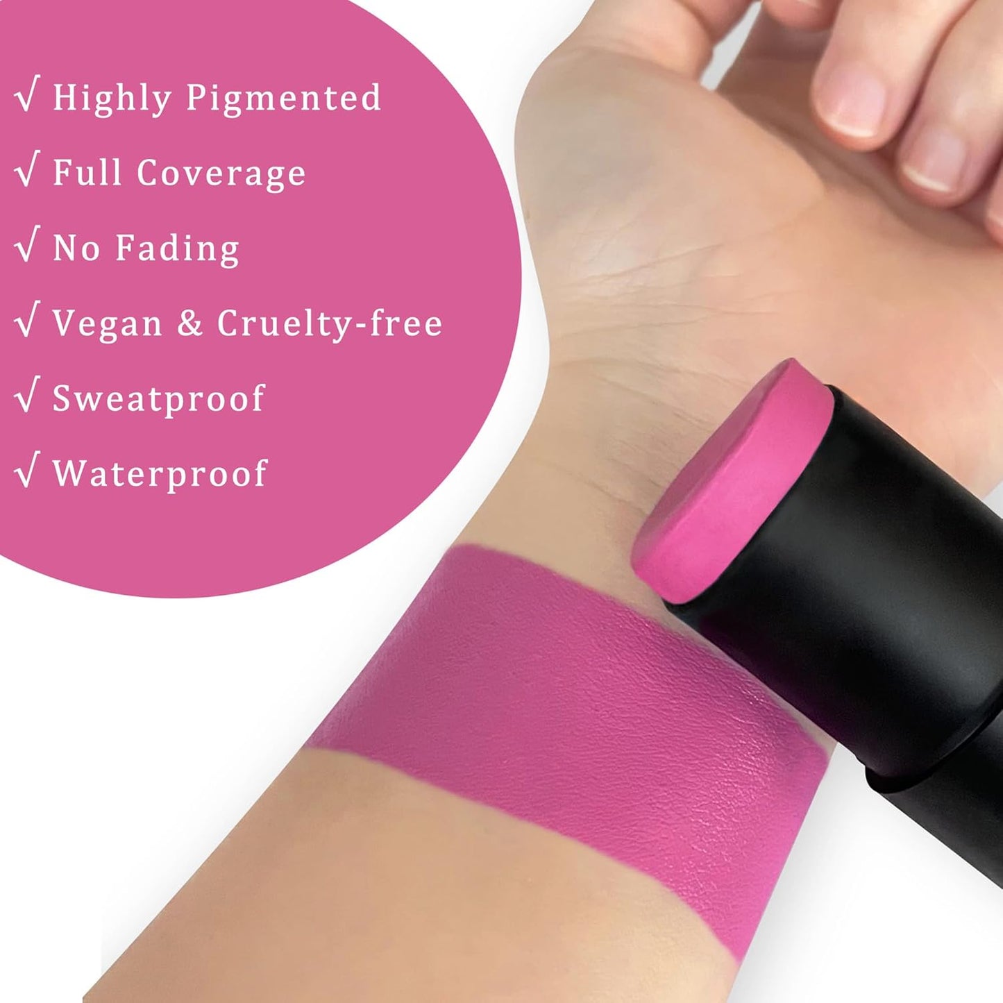 Hot Pink Eye Black, Anti-Glare Under Eye Black Sports Grease Stick for Baseball, Softball, Soccer, Lacrosse, Hockey - 0.75 oz