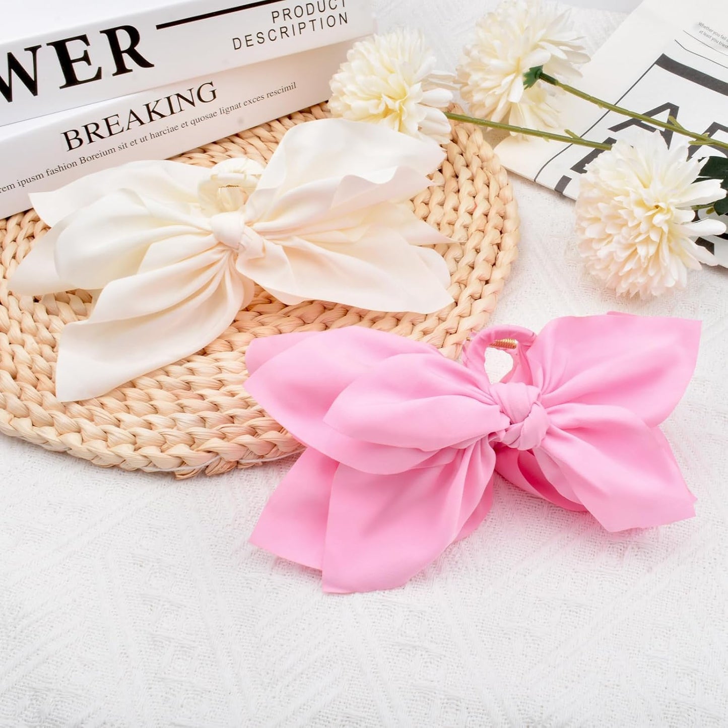 Bow Claw Clips Bow Hair Clips 2PC Big Hair Bows for Women Butterfly Styling Large Hair Clips for Thick Hair for Girls Hair Accessories for Women