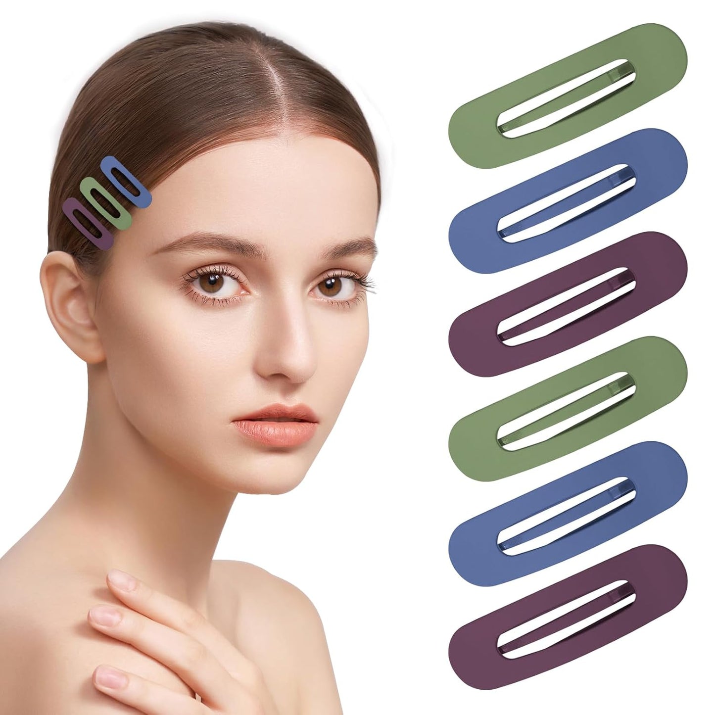 Small Flat Hair Clips for Women Lay Down Clips for Thin Hair Accessories 2.16 Inch 6pack
