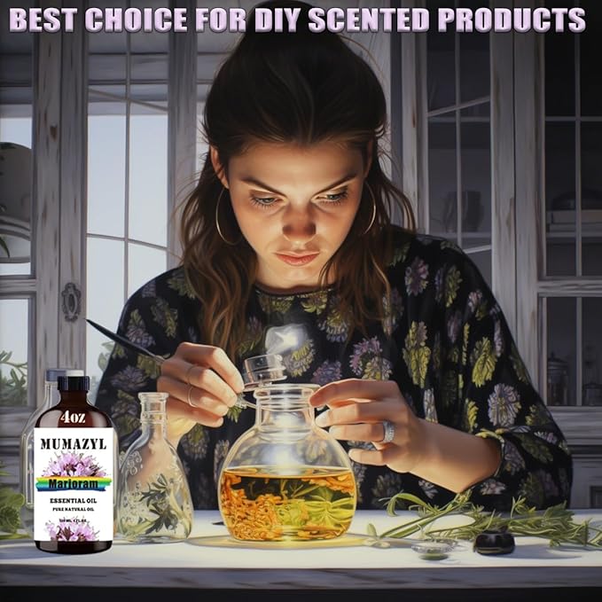 Marjoram Essential Oil, Marjoram Oil 4 Fl Oz 120ML for Diffuser Humidifier Yoga Cleaning DIY Candle Soap Making Essential Oils