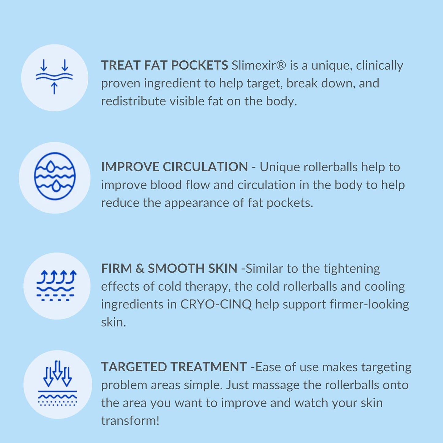 Serious Skincare Anti-Cellulite Cryo-Cinq Cold Sculpting Body Cream - Skin Firming, Tightening for Stretch Marks, Legs, Arms, Buttock - Caffeine Body Moisturizer - Rollerball Applicator - 8 oz.