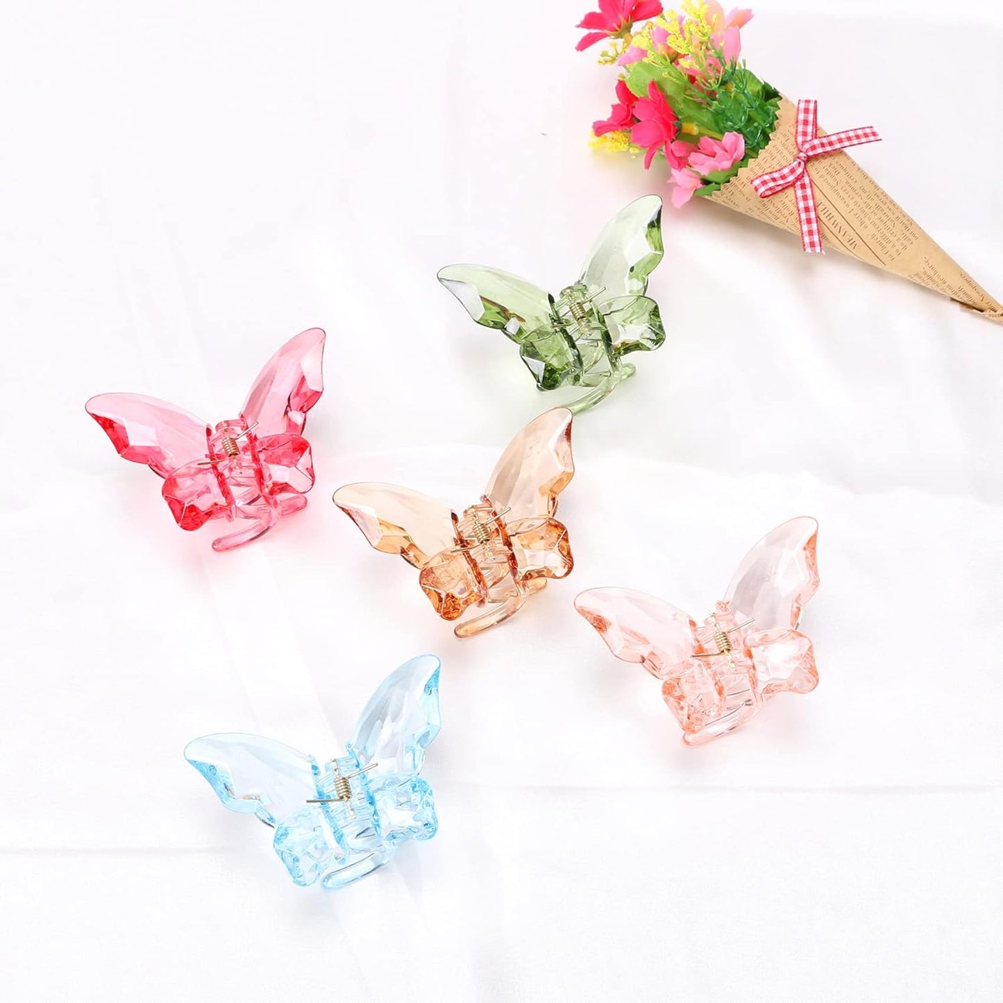 NAISIER Hair Accessories - 3.3 inch Butterfly Hair Claw Clips, Large Sized Jaw Clips for Girls and Women, 5 Pack