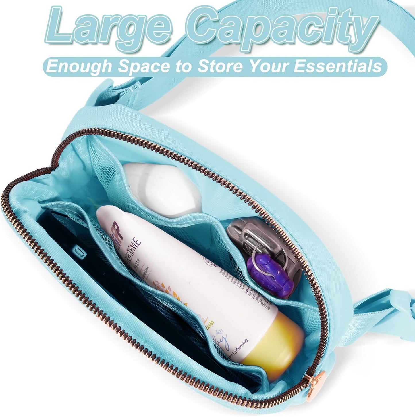 Fanny Pack Belt Bag Crossbody Bags with Initials Letter Patch Trendy Stuff for Teens Cute Stuff Birthday Gifts for Teenager Girls | C,Blue Bag