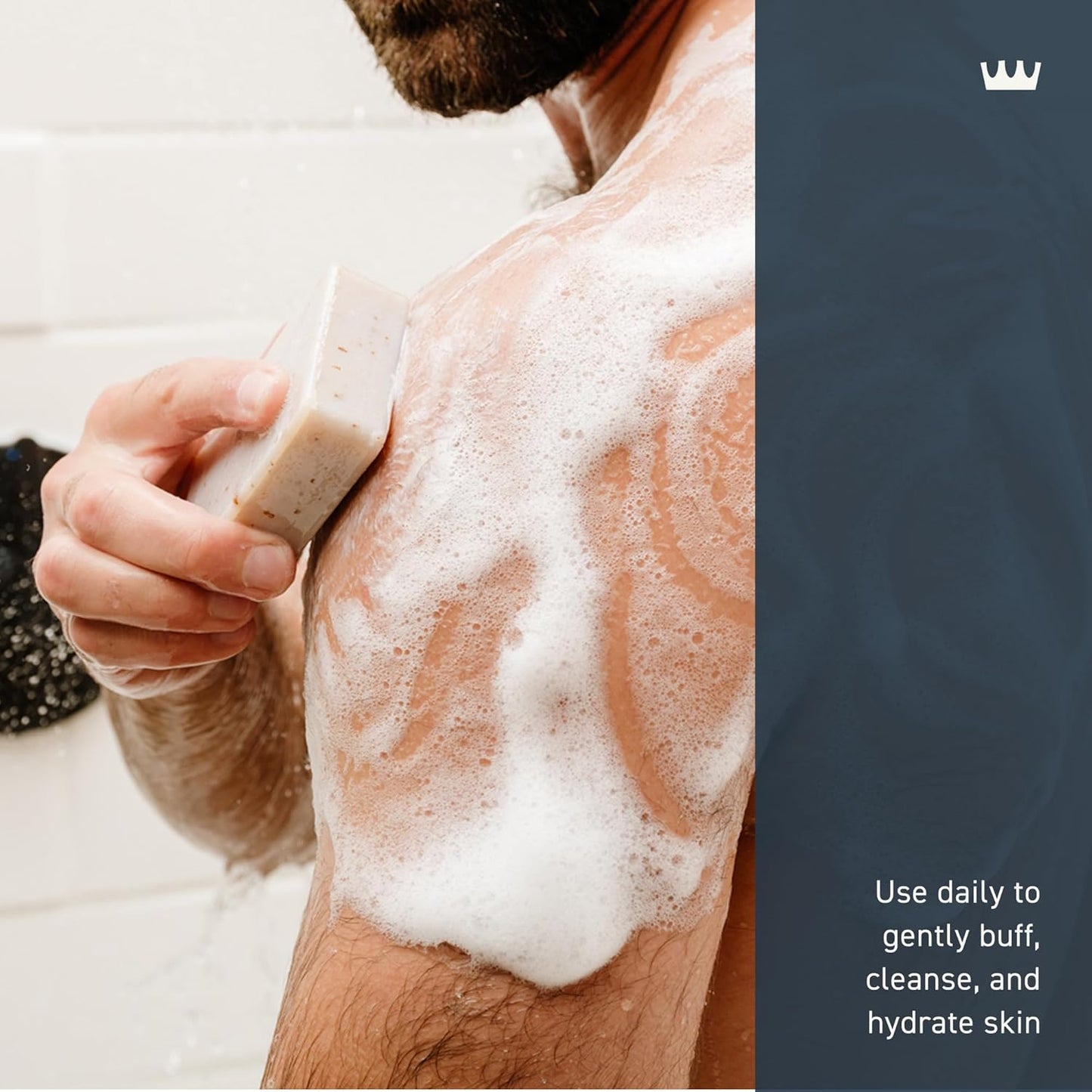 Cremo Exfoliating Body Bar for Men, Palo Santo Scent, Multi-Layered Fragrance That Buffs, Cleanses and Hydrates Skin, 5oz