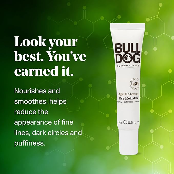 Bulldog Mens Skincare and Grooming Age Defense Eye Roll On, 0.5 Ounces