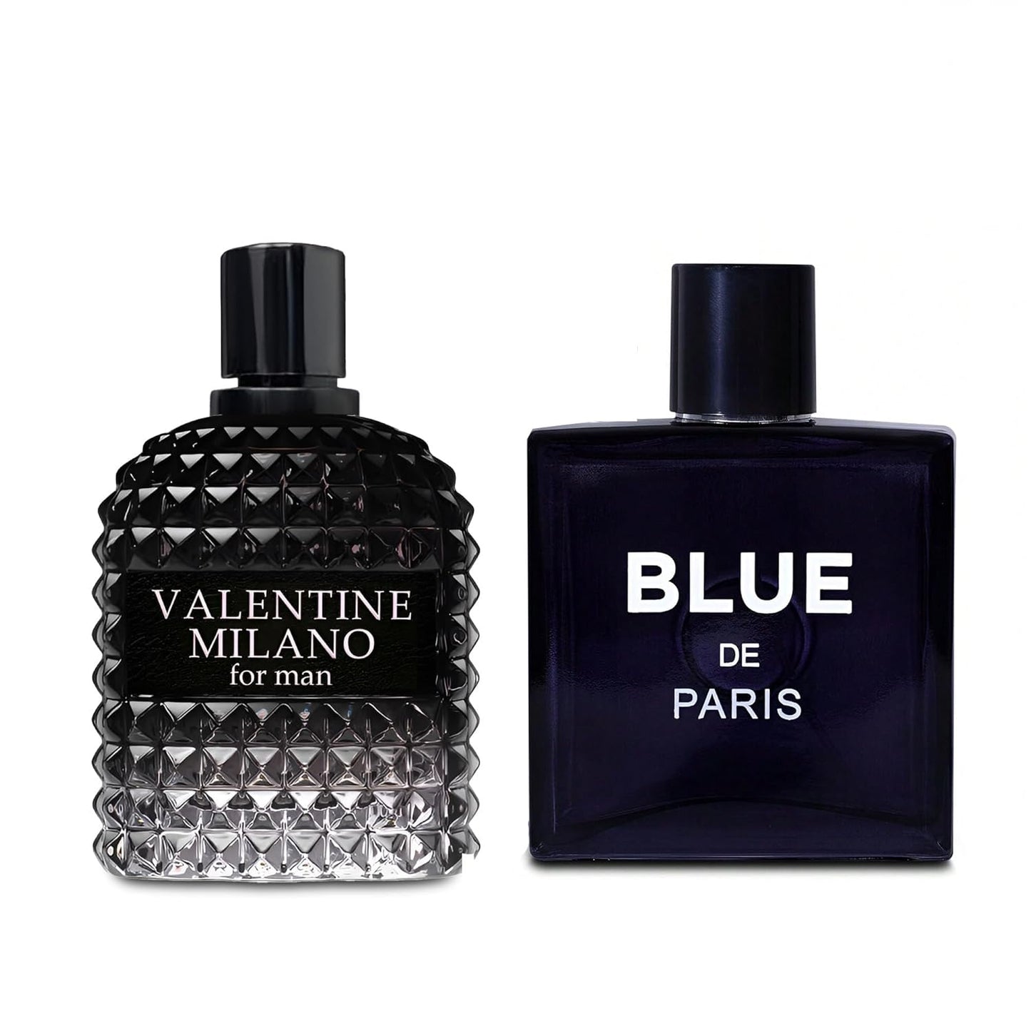 2PCS Valentine Milano/Blue De Paris Eau De Toilette for Men-Fresh,Romantic Scent Perfume for Men 3.4 Fl Oz Each Mens Cologne For All Skin Daily Used