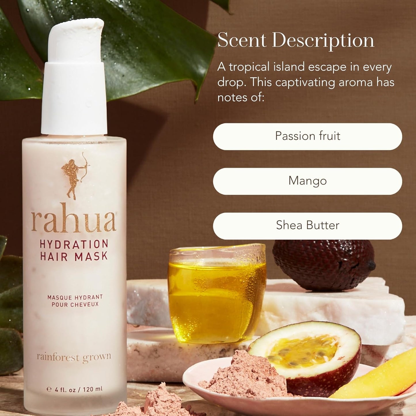 Rahua Hydration Hair Mask, Vegan Deep Conditioning Treatment for Dry & Dehydrated Curls Oil & Shea Butter for Moisture & Shine, Hair Care w/Organic Mango & Passion Fruit Aroma, 7.6 Fl Oz
