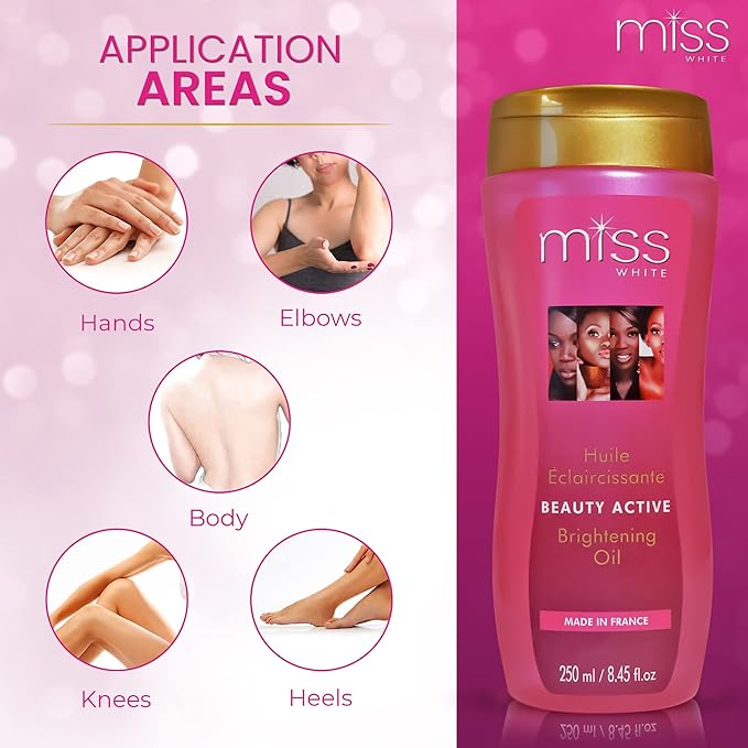 FAIR & WHITE Miss White Brightening Oil 250ml - Skin Brightening Properties, with Almond Oil