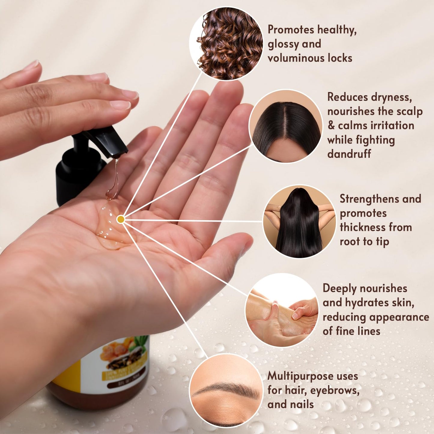 VITAL AFFAIR Organic Castor & Frankincense Oil Blend - 100% Pure and Natural, Cold Pressed, Unrefined Glass Bottle Castor and Frankincense Oil For Face & Hair Growth - 8oz